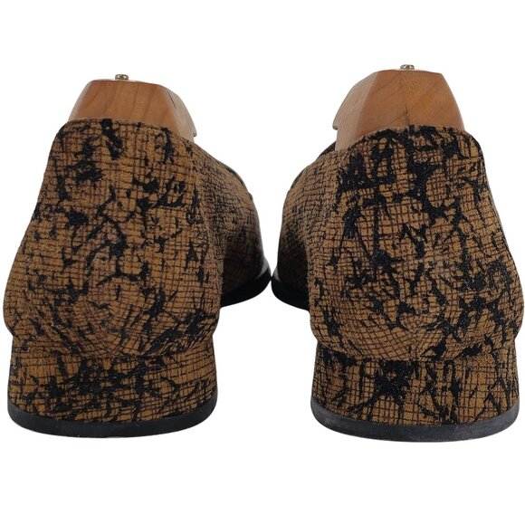 Stuart Weitzman Women's size 6.5AA Brown Black Tweed Dress Shoes Tassel Loafers - Picture 7 of 10